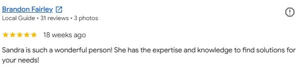 Google review from Brandon Fairley