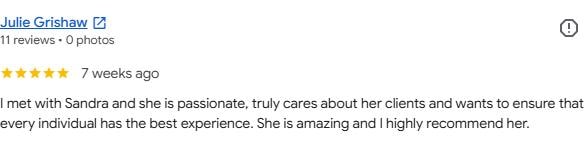 Google review from Julie Grishaw